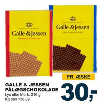 Let-Køb Galle & jessen pålægschokolade tilbud