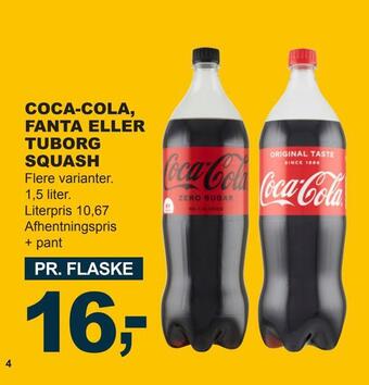 Let-Køb Coca-cola, fanta eller tuborg squash tilbud