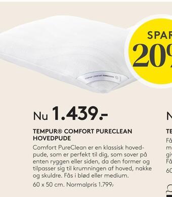 SENG Tempur® comfort pureclean hovedpude tilbud