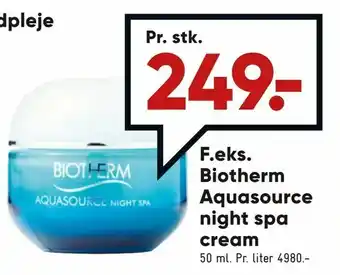 Bilka Biotherm Aquasource night spa cream tilbud