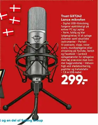 Bilka Trust GXT242 Lance mikrofon tilbud