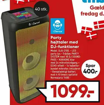 Bilka Party højttaler med DJ- funk tioner tilbud