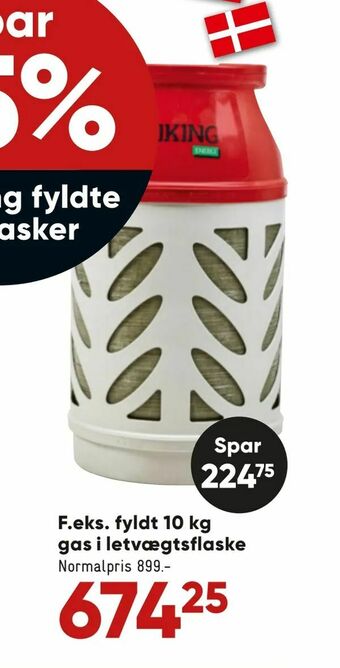 Bilka Fyldt 10 kg gas i letvægtsflaske tilbud