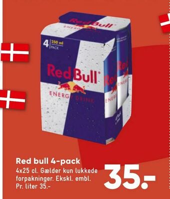 Bilka Red bull 4-pack tilbud