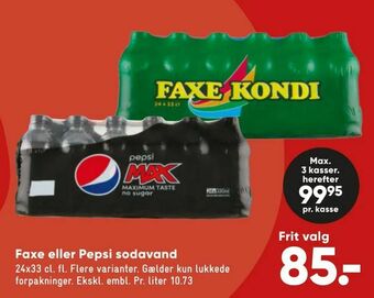 Bilka Faxe eller Pepsi sodavand tilbud