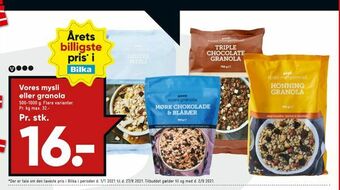 Bilka Vores mysli eller granola tilbud