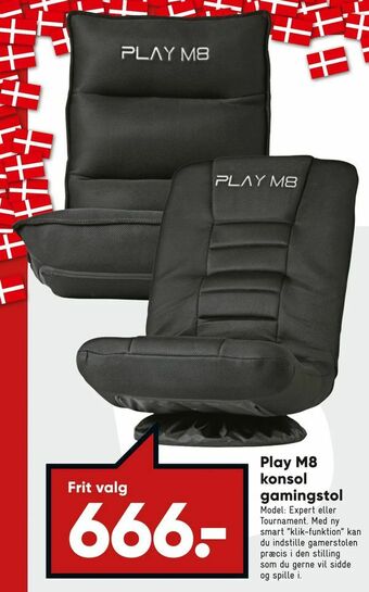 Bilka Play M8 konsol gamingstol tilbud