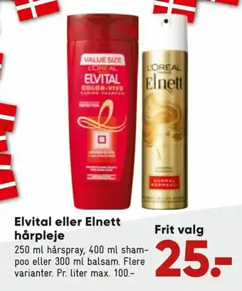 Bilka Elvital eller Elnett hårpleje tilbud