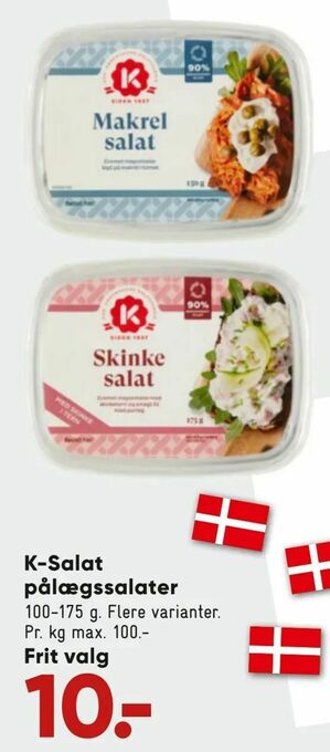 Bilka K-Salat pålægssalater tilbud