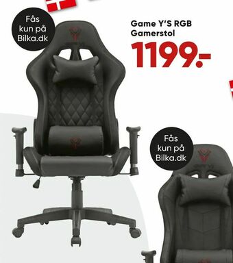 Bilka Game Y'S RGB Gamerstol tilbud