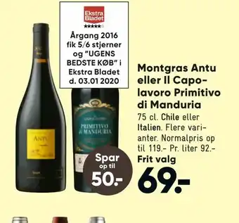 Bilka Montgras Antu eller Il Capolavoro Primitivo di Manduria tilbud