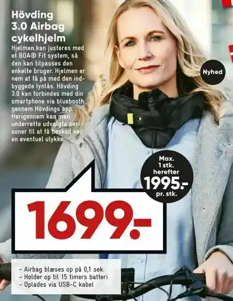 Bilka Hövding 3.0 Airbag cykelhjelm tilbud