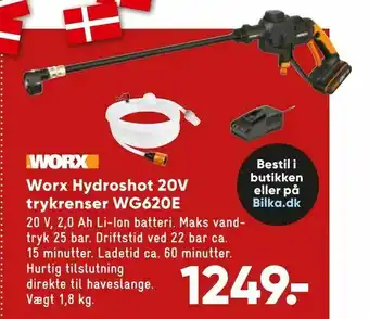 Bilka Worx Hydroshot 20V trykrenser WG620E tilbud