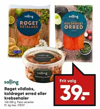 Røget vildlaks, koldrøget ørred eller krebsehaler