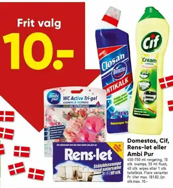 Domestos, Cif, Rens-let eller Ambi Pur