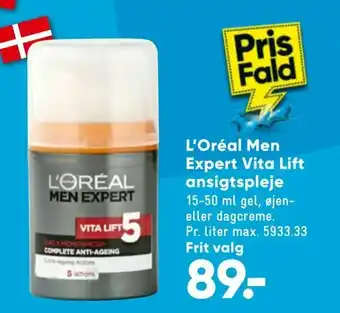 Bilka L'Oréal Men Expert Vita Lift ansigtspleje tilbud