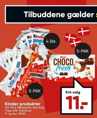 Bilka Kinder produkter tilbud