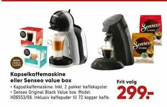 Bilka Kapselkaffe maskine eller Senseo value box tilbud