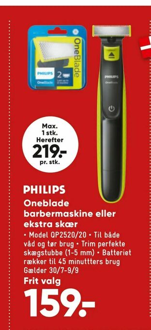 Bilka Oneblade barbermaskine eller ekstra skær tilbud