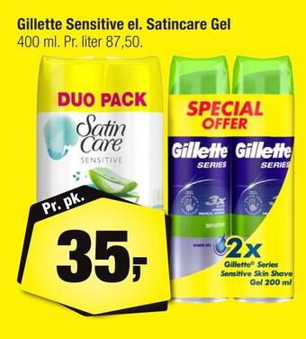 Calle Gillette sensitive el. satincare gel tilbud