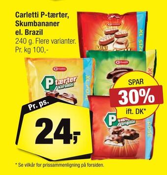 Calle Carletti p-tærter, skumbananer el. brazil tilbud