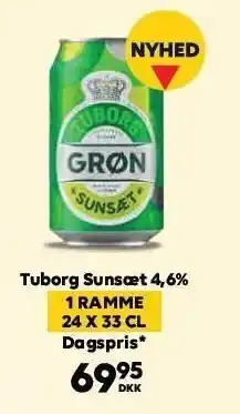 BorderShop Tuborg sunsæt 4,6% - 1 ramme 24 x 33 cl tilbud