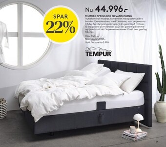 SengeSpecialisten Tempur spring box elevationsseng tilbud