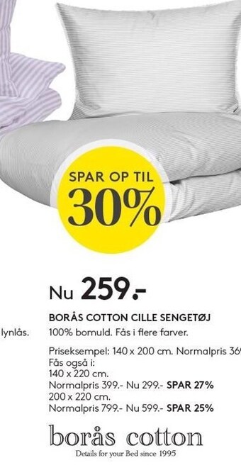 SengeSpecialisten Borås cotton cille sengetøj tilbud