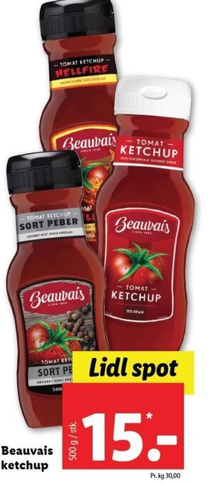 Lidl Beauvais ketchup tilbud