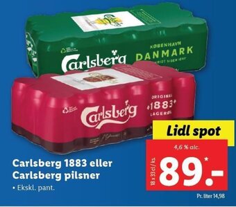 Lidl Carlsberg 1883 eller Carlsberg pilsner tilbud