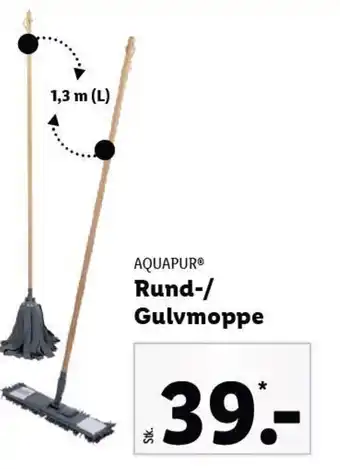Lidl AQUAPURⓇ Rund-/ Gulvmoppe tilbud