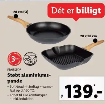 Lidl ERNESTOⓇ Støbt aluminiums- pande tilbud