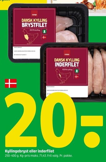 Coop 365 Kyllingebryst eller inderfilet tilbud
