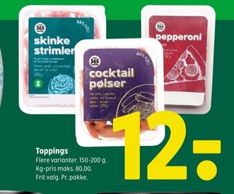 Coop 365 Toppings Flere varianter. 150-200 g tilbud