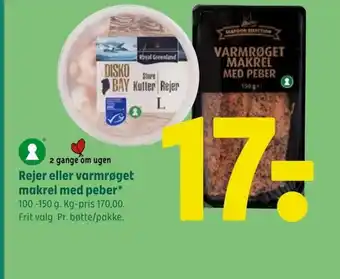 Coop 365 Rejer eller varmrøget makrel med peber* tilbud