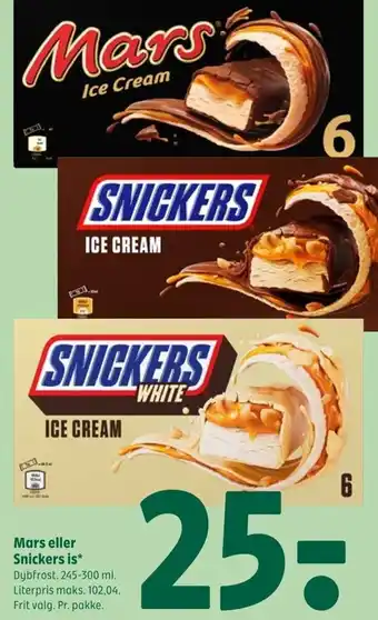 Coop 365 Mars eller Snickers is* tilbud