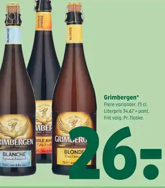 Coop 365 Grimbergen* Flere varianter. 75 cl. tilbud