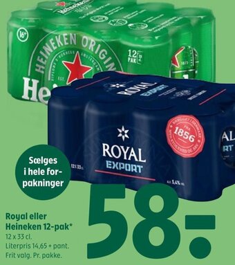 Royal eller Heineken 12-pak