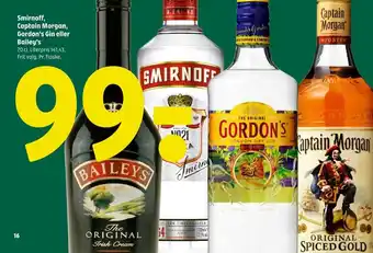 Coop 365 Smirnoff, Captain Morgan, Gordon's Gin eller Bailey's tilbud