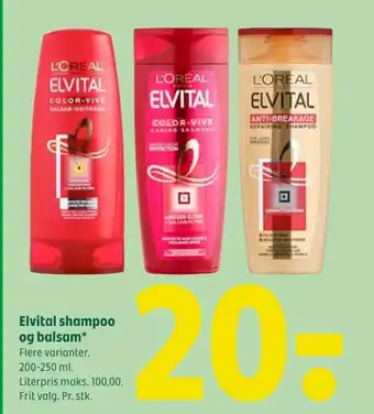 Coop 365 Elvital shampoo og balsam tilbud