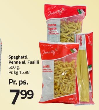 Spaghetti, penne el. fusilli