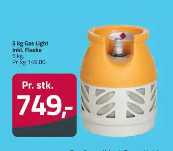 Fleggaard 5 kg gas light inkl. flaske tilbud