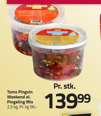 Fleggaard Toms pingvin weekend el. pingeling mix tilbud