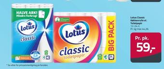 Fleggaard Lotus classic køkkenrulle el. toiletpapir tilbud