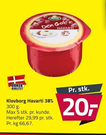 Fleggaard Klovborg havarti 38% tilbud
