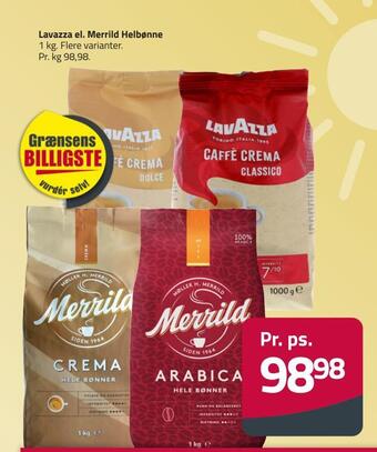Fleggaard Lavazza el. merrild helbønne tilbud