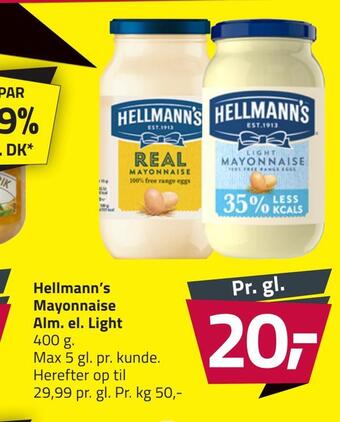 Fleggaard Hellmann's mayonnaise alm. el. light tilbud