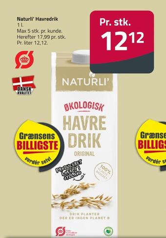 Fleggaard Naturli' havredrik tilbud