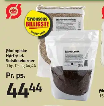 Økologiske hørfrø el. solsikkekerner