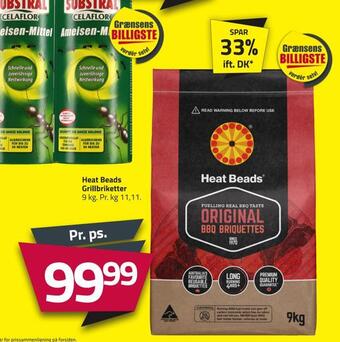 Heat beads grillbriketter